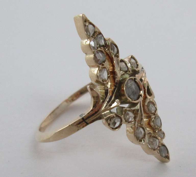 Victorian Antique Rose-cut Diamond Cluster Ring