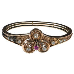 Ruby and Diamond Bangle Bracelet 4