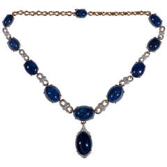 Vintage Sapphire Diamond Necklace