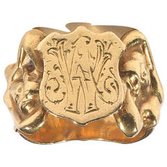Art Nouveau Gold Signet Ring