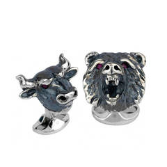 Deakin & Francis Silver Bull and Bear Cufflinks