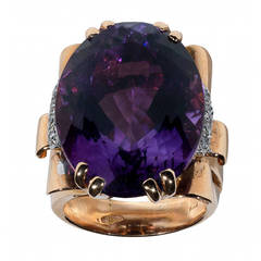 An Amethyst and Diamond Ring