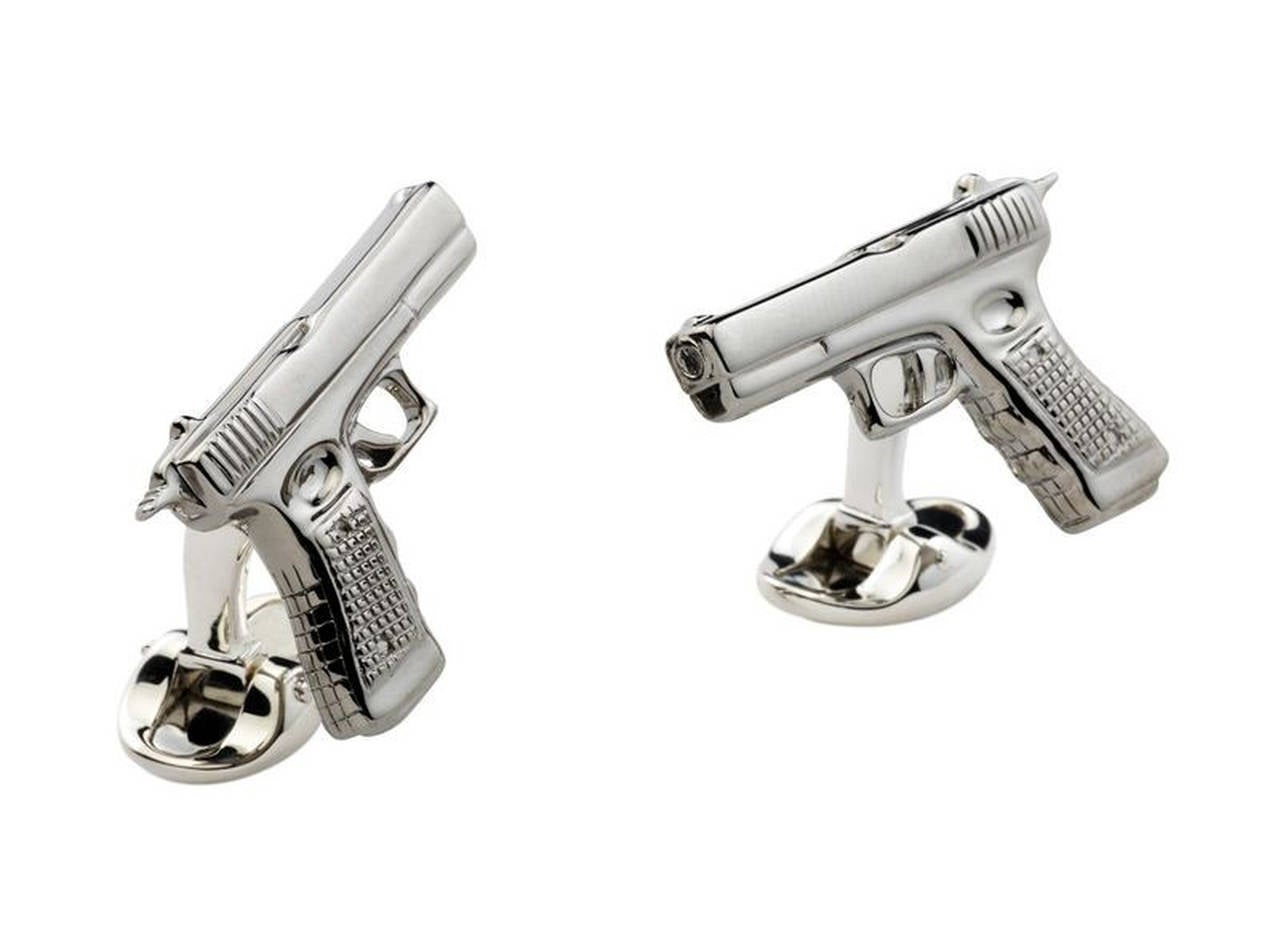 Deakin & Francis Silver Hand Gun Cufflinks