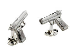 Deakin & Francis Silver Hand Gun Cufflinks