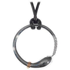Damiani Infinito Bicolored Gold Diamond Pendant Necklace 9