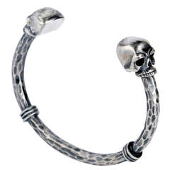 Deakin & Francis Silver Skull Bangle Bracelet