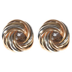 Tricolor Gold Bombe Earrings 3