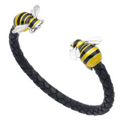 Deakin & Francis Leather Bumble Bee Bangle Bracelet