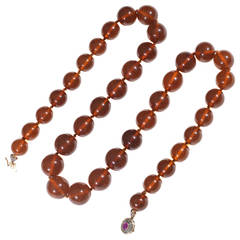 Amber Round Large Bead Necklace