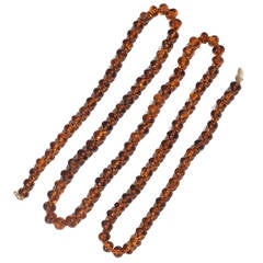 Amber Oval Bead Long Necklace 9