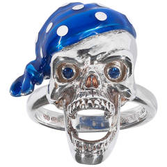 Deakin & Francis  Silver Pirate Skull Ring