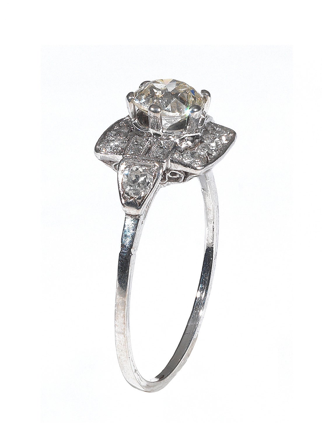 Diamond Gold Square Cluster Ring at 1stdibs