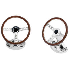 Deakin & Francis Silver Steering Wheel Cufflinks