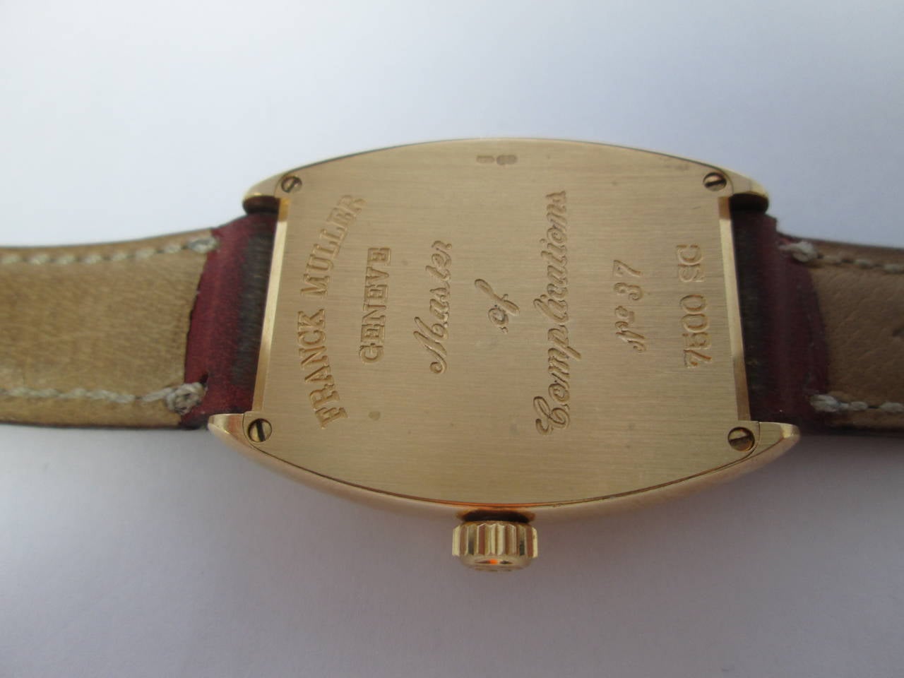 Franck Muller Yellow Gold Jump Hour Cintree Curvex Wristwatch