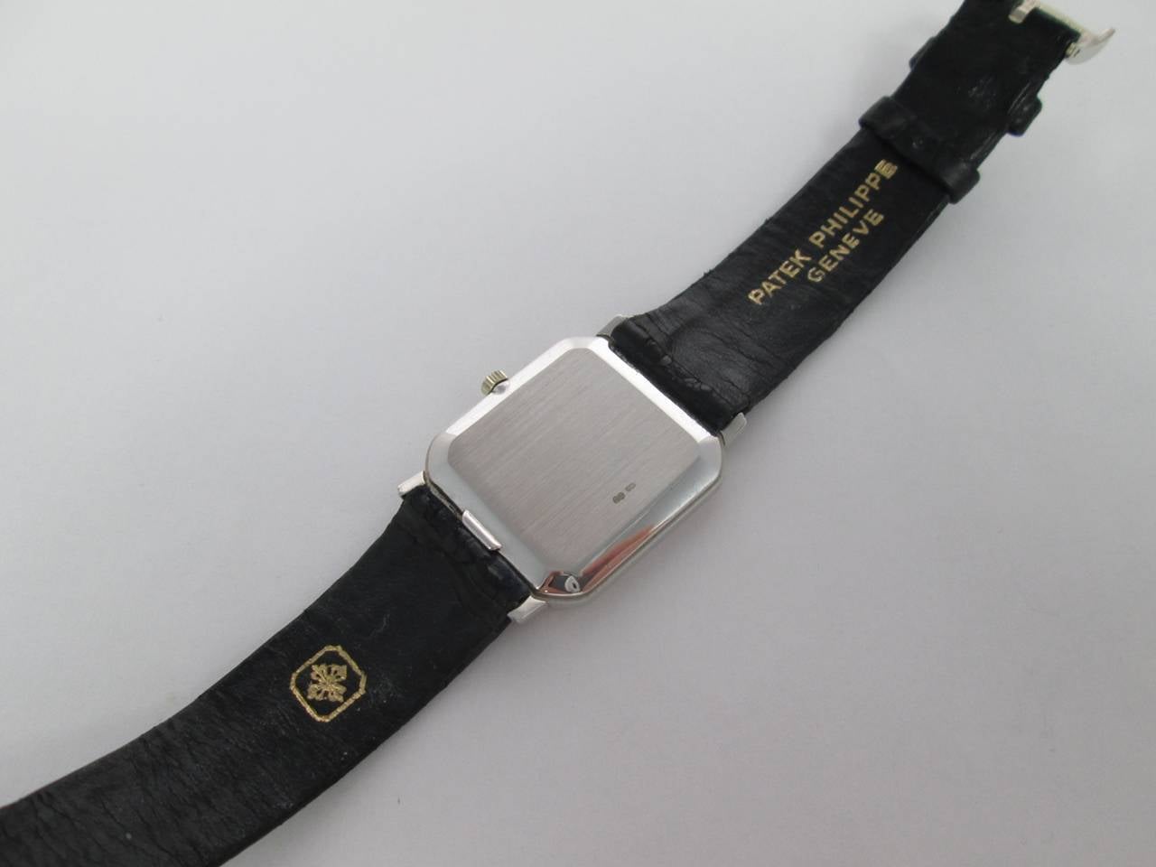 Patek Philippe White Gold Rectangular Wristwatch circa 1986