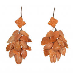 A Pair of Early 20th Century Vintage Coral Earrings