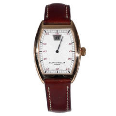 Franck Muller Yellow Gold Jump Hour Cintree Curvex Wristwatch