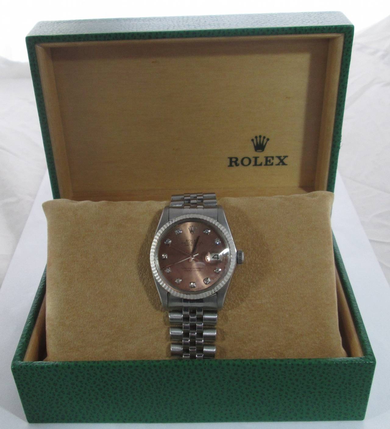 Rolex Lady's Stainless Steel Datejust Watch Ref 16014 with Custom-Colored Dial
