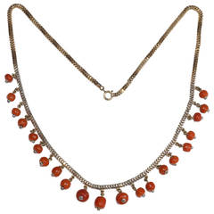 Late 19th Century Coral Fringe Necklace 6