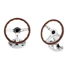 Deakin & Francis Silver Steering Wheel Cufflinks