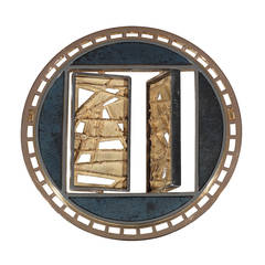 Umberto Bovi Modernist Stainless Steel Yellow and White Gold Brooch 8