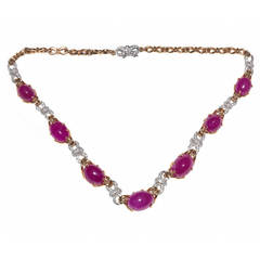 Ruby Diamond Gold Necklace
