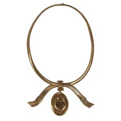 Antique Victorian Enamel Gold Necklace