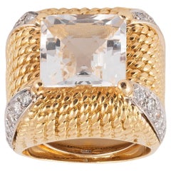 Diamond and Rock Crystal Dome Ring