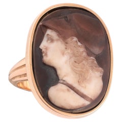 Antique Hardstone Athena Cameo Ring