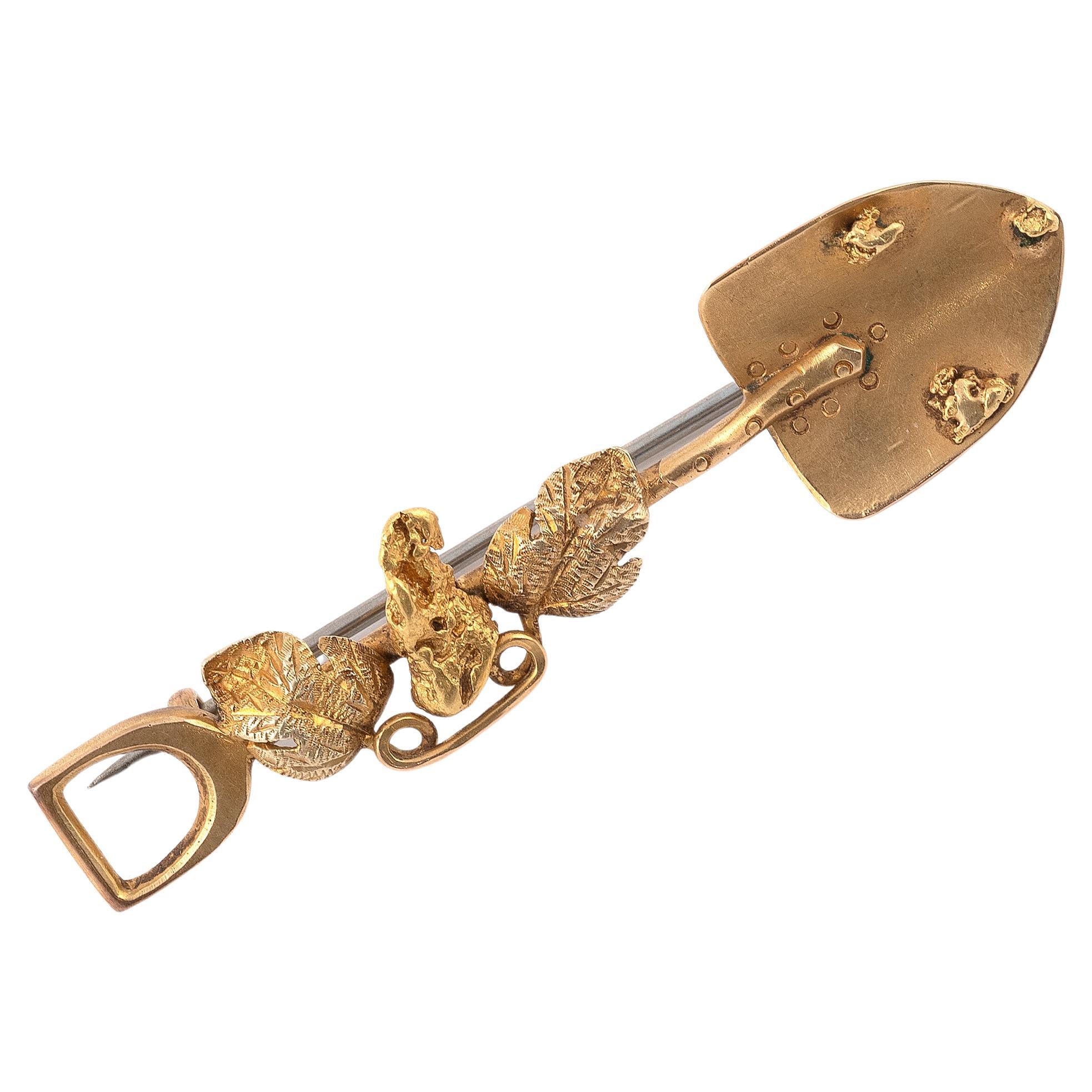 Antique Victorian Gold Miner's Brooch For Sale