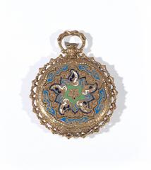 Swiss yellow Gold Enamel Key Wound Open Face Pocket Watch