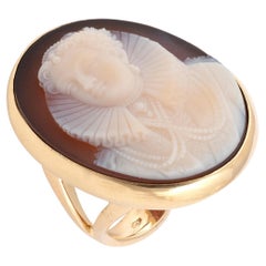 19th Century Large Queen Elizabeth I Cameo Agate Ring