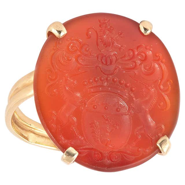 Romanov Yellow Gold Eagle Signet Ring at 1stDibs | romanov rings ...