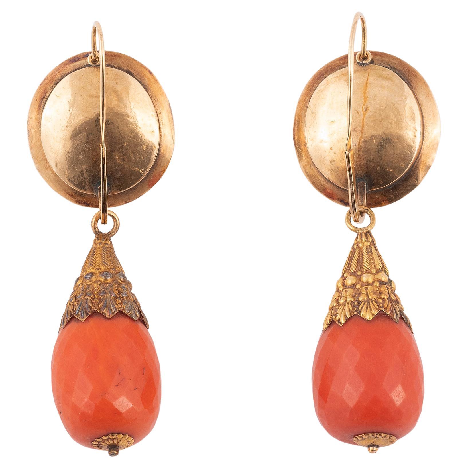 coral earrings vintage