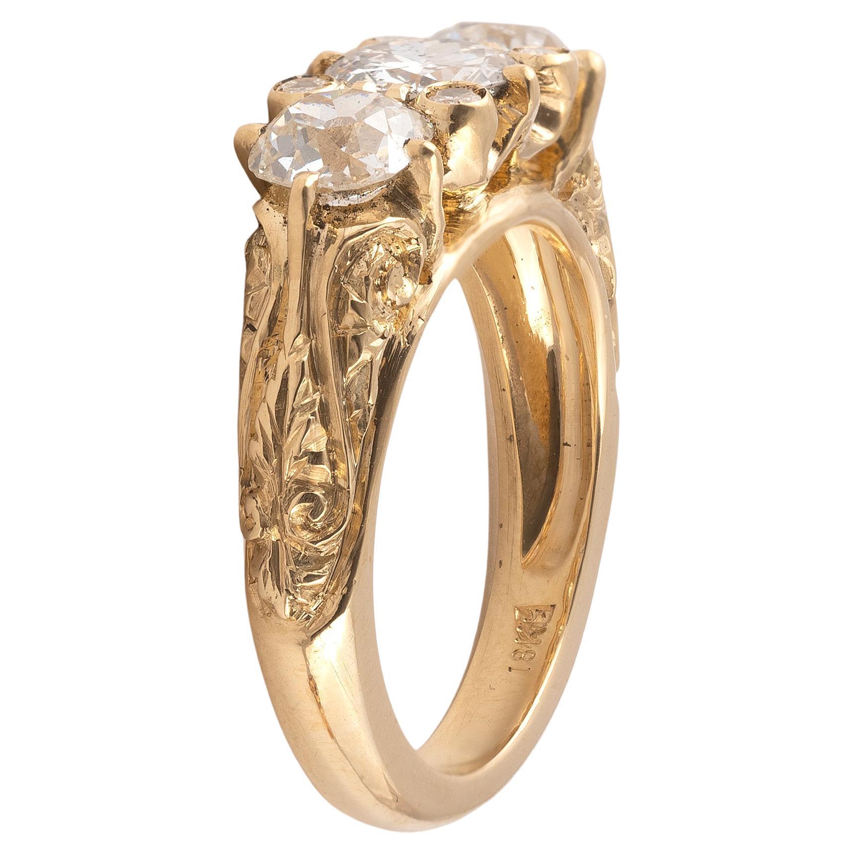 Victorian Diamond Three-Stone Ring