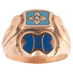 Italian Gimmel/Fede Enamel Gold Ring