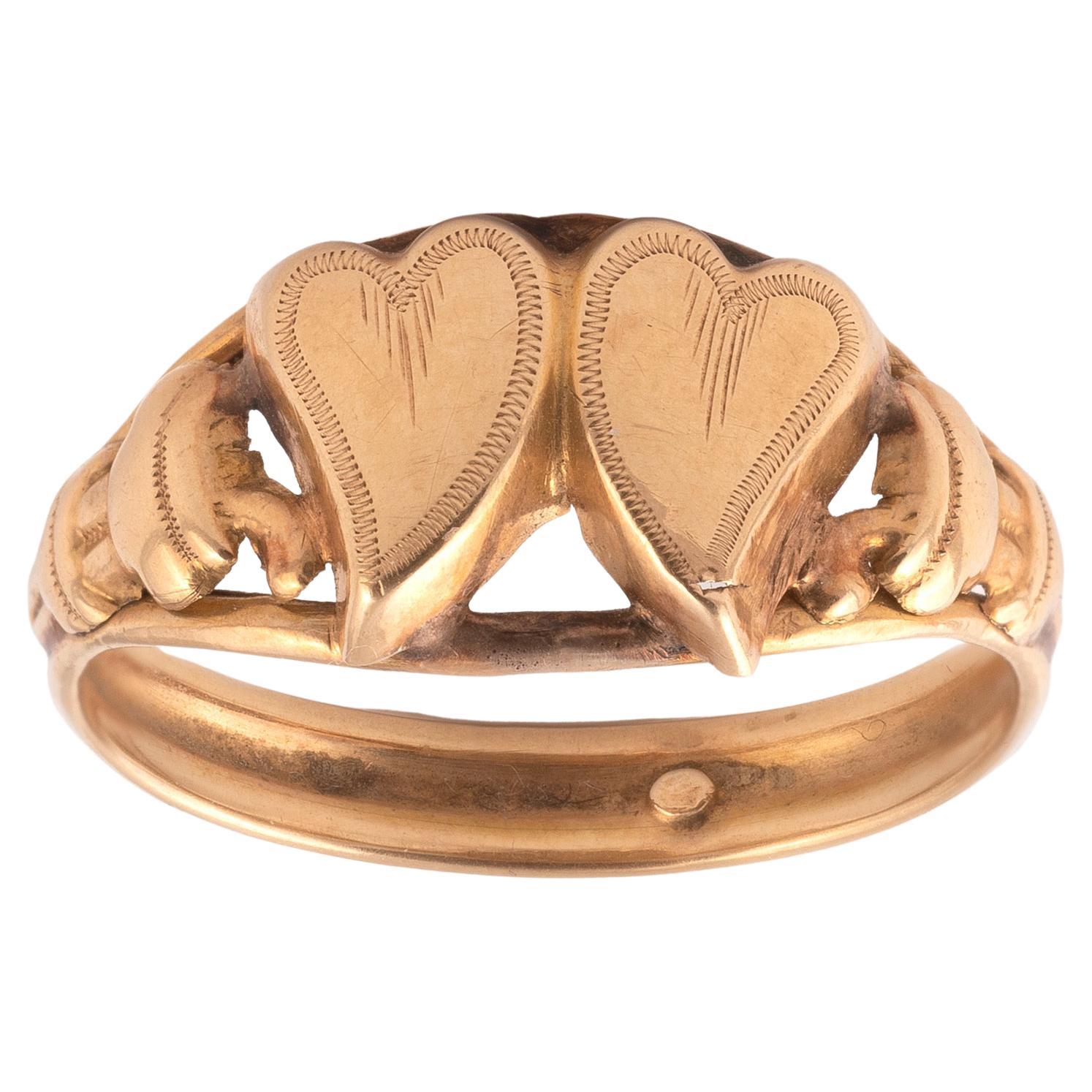 Italienischer Gimmel/Fede-Ring aus Gold