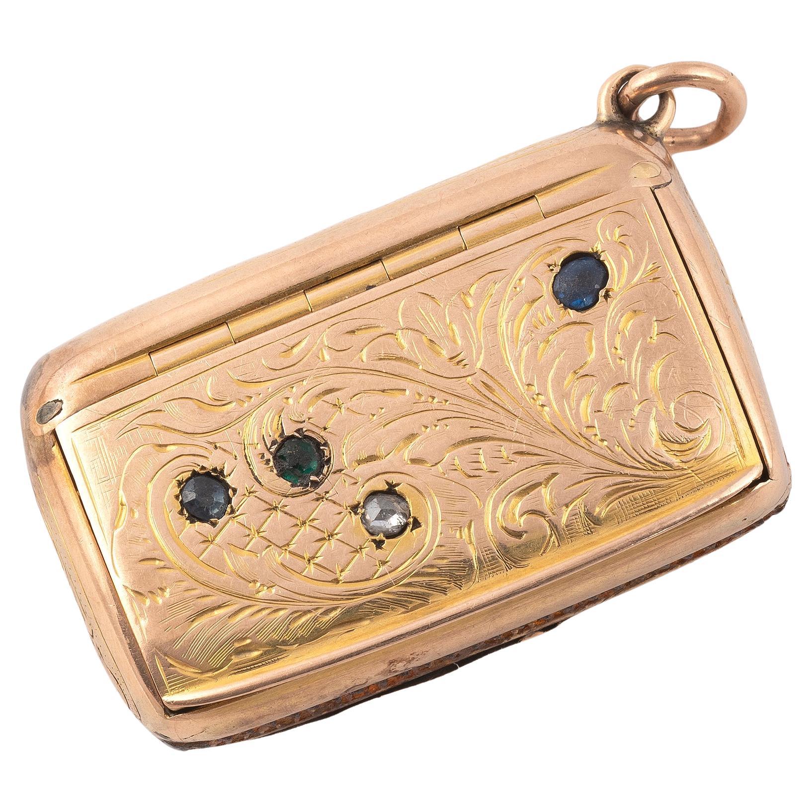 A 19th Century Gold Vesta Case For Sale