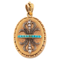 Antique Multigem-Set Pendant/Locket, Late 19th Century