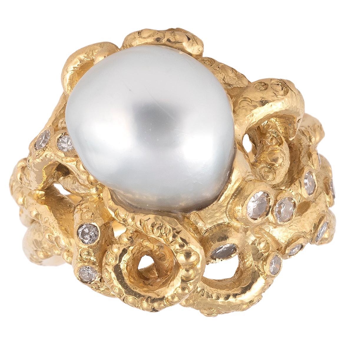 octopus pearl ring