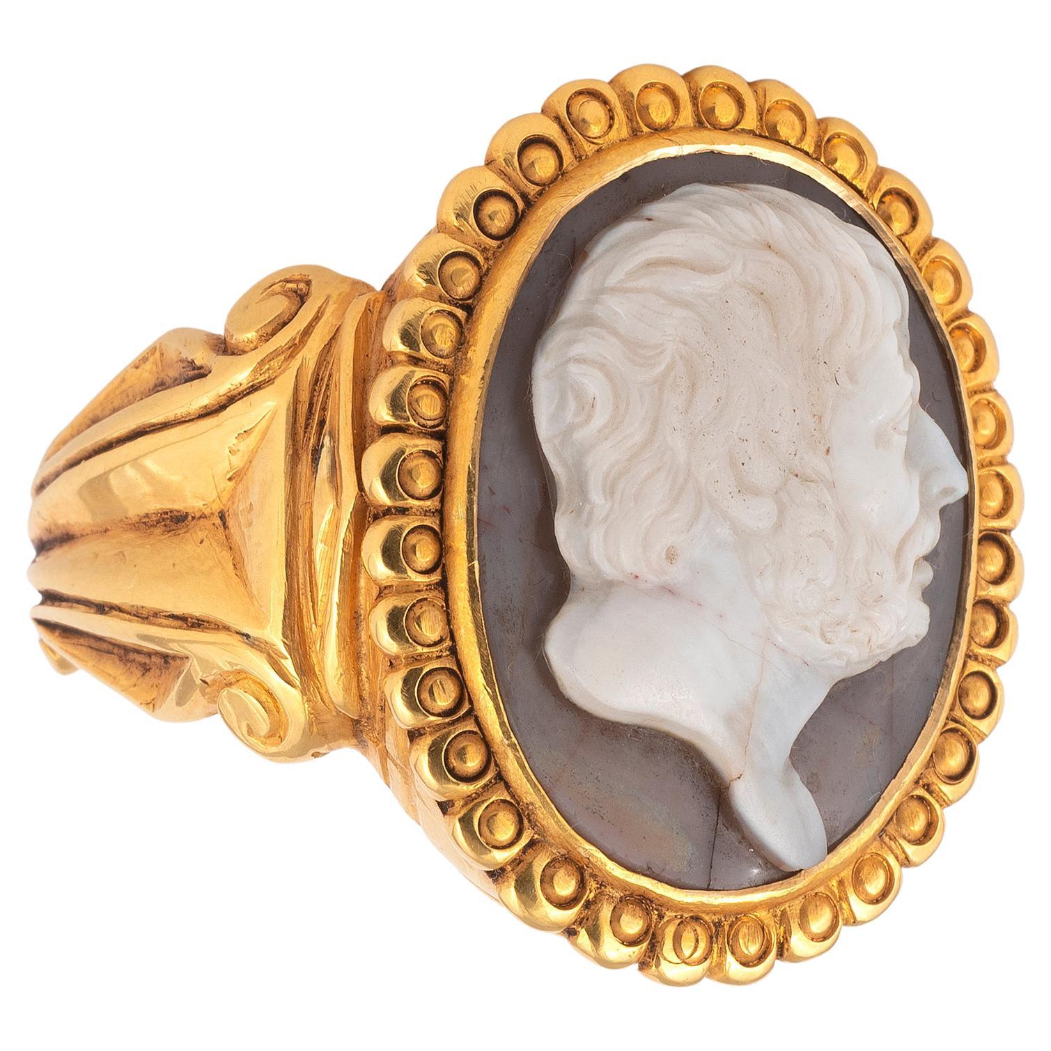 Hardstone Cameo of Seneca 18th-19th Century In Excellent Condition For Sale In Firenze, IT