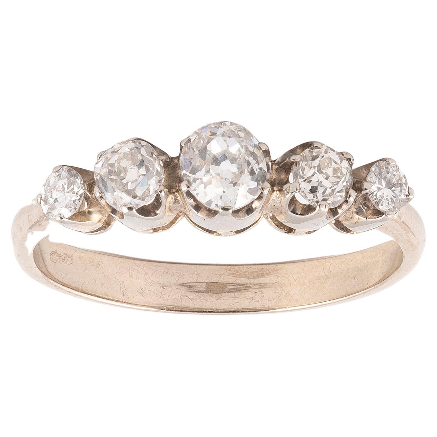 18kt White Gold Diamond Five-Stone Ring