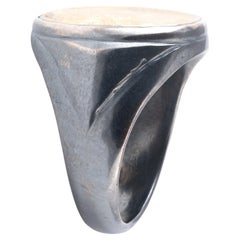 Blackened Silver Gold Roman Emperor Gaius Julius Caesar Cameo Men’s Ring