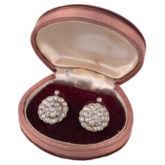 Antique A Pair Of Diamond Cluster Earrings