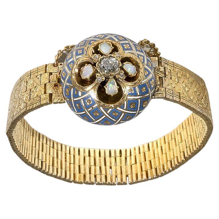 Gold Diamond and Enamel Nicholas I Bracelet, Russia 1843