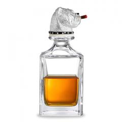 Deakin & Francis Crystal Sterling Silver Bulldog Decanter