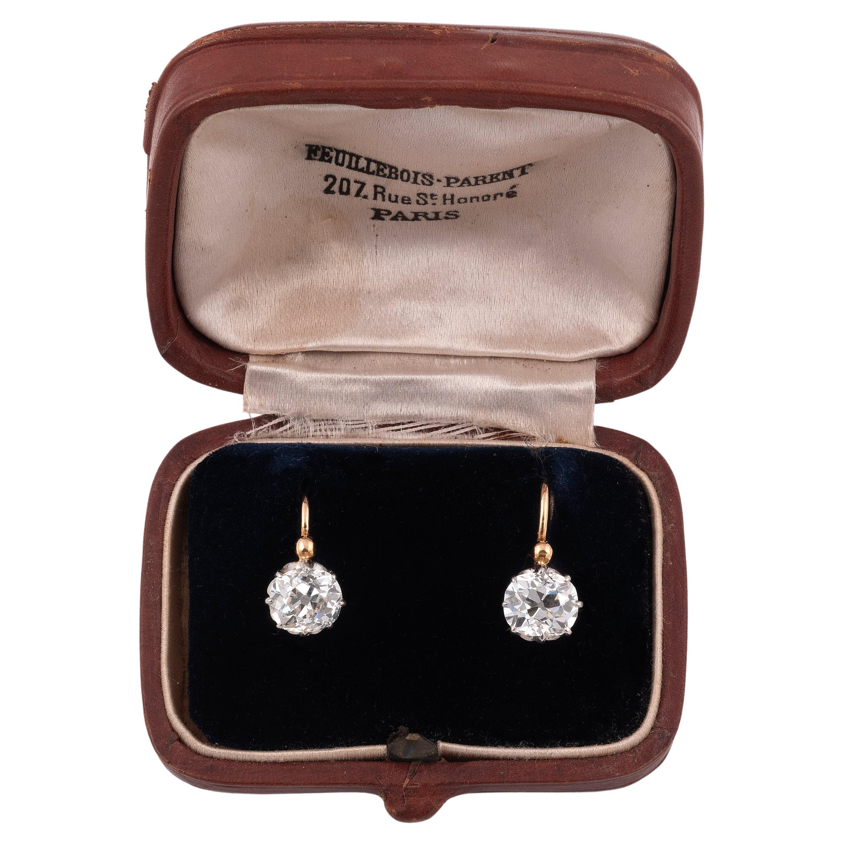 Antique Old Cut Diamond Stud Earrings