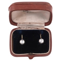 Antique Georgian Pair Of Rose-Cut Diamond Earrings Circa 1790's