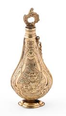 Early 18th Century Italian Cast Three Color Silver Gilt Scent Bottle
