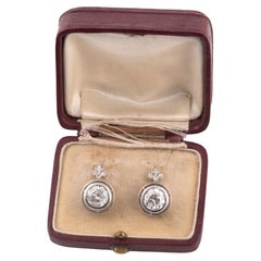 6.59 Carat Antique Diamonds Mine Cut Earrings 1900's